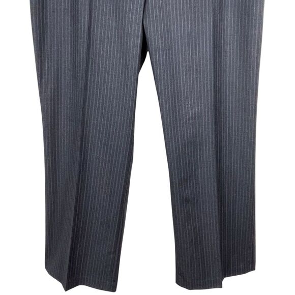 Lafayette 148 Wool High Waist Wide Straight Leg Trousers Size 16 Gray EUC - Picture 7 of 14